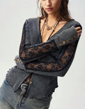 Long sleeve shirt with lace