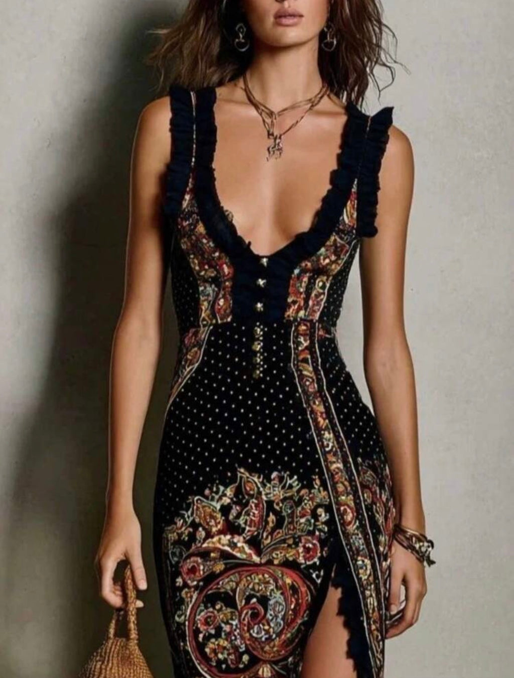 Gorgeous goth dress with slit