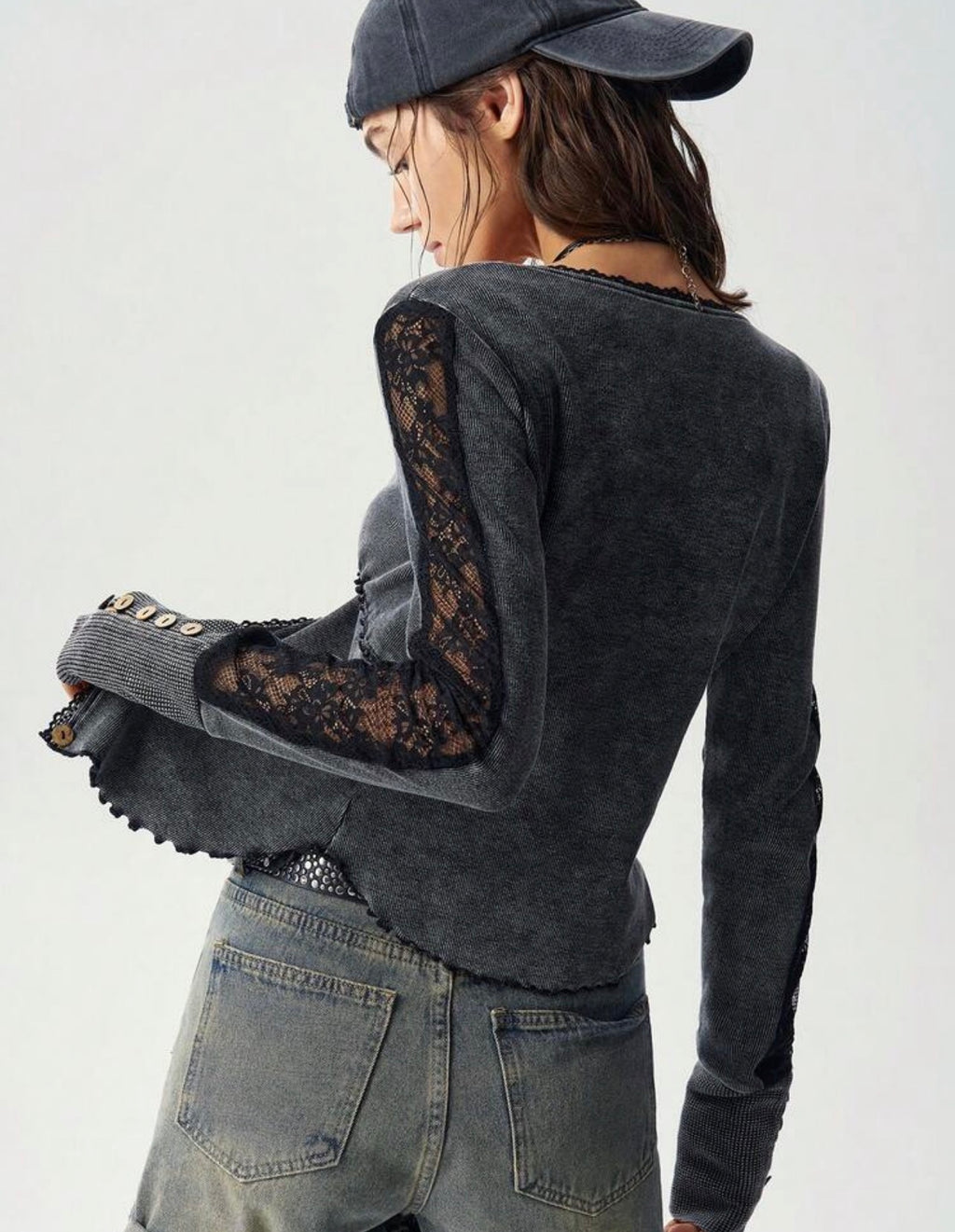 Long sleeve shirt with lace