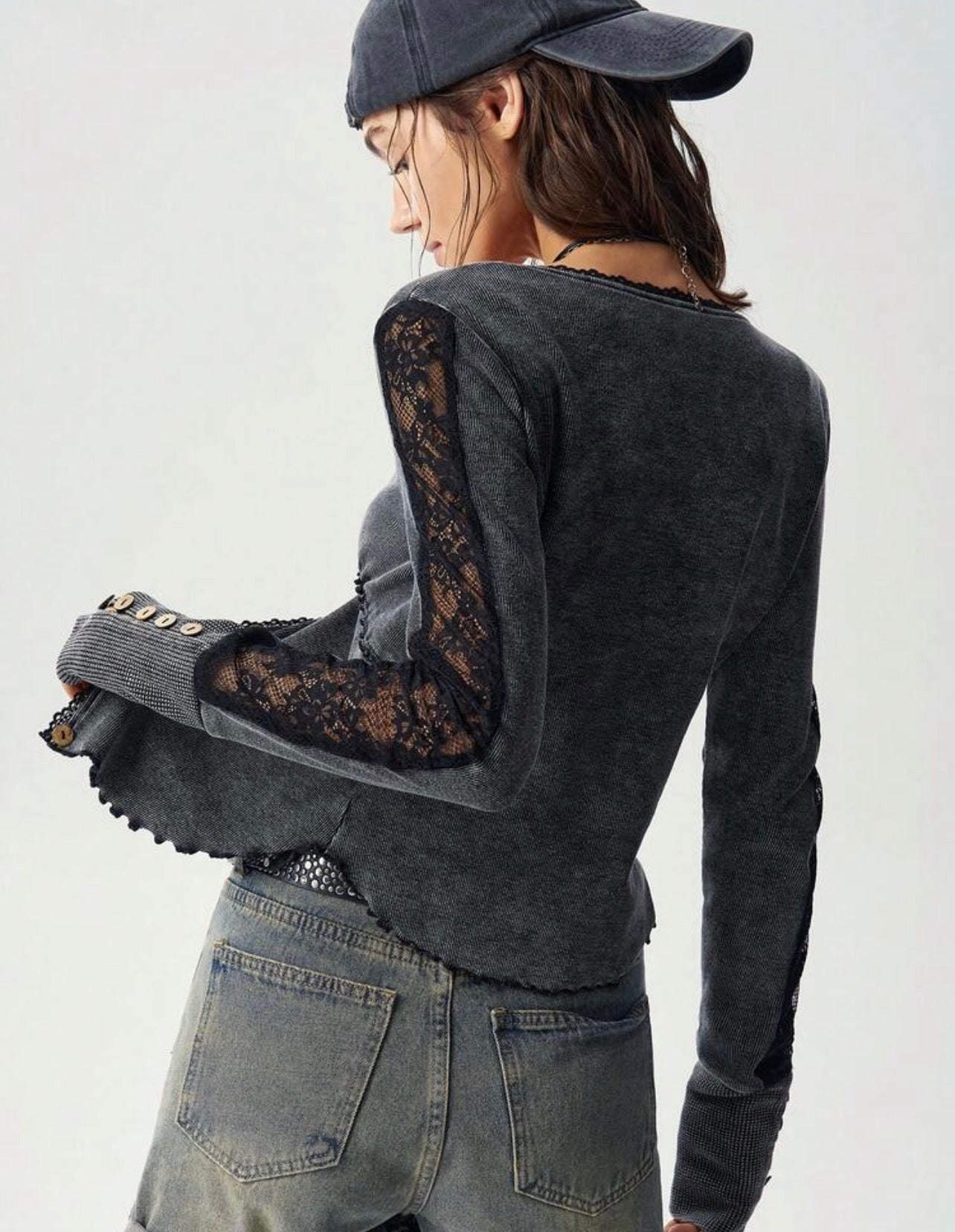 Long sleeve shirt with lace