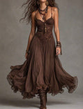 Gorgeous brown dress with lace